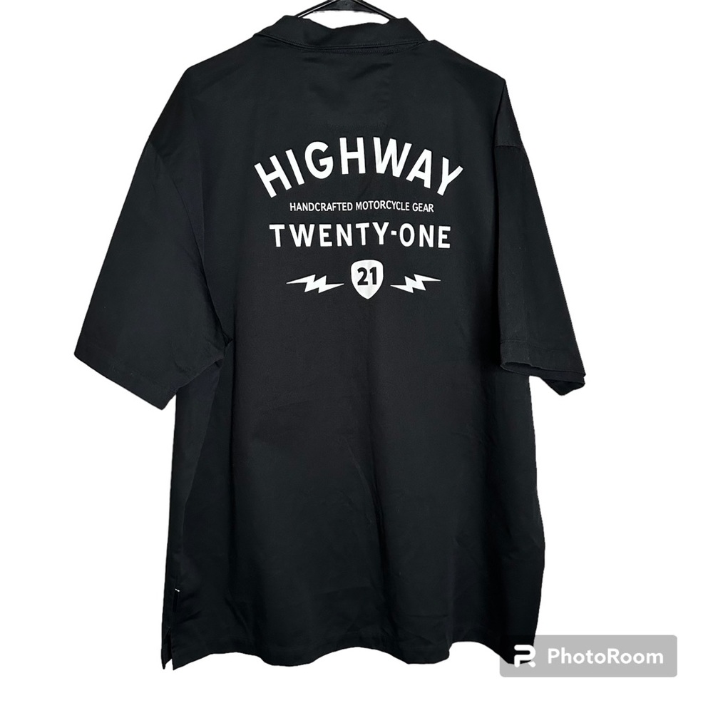 Highway 21 Black Button Down Shirt Motorcycle Wear